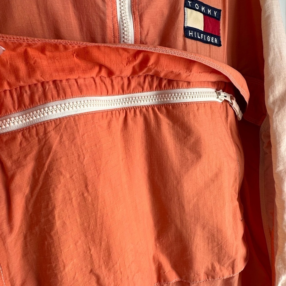TOMMY HILFIGER Men Vintage Rare 90s Orange Hooded Sail Newport Windbreaker Sz L - Picture 6 of 13